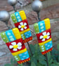 Multi Coloured Metal & Fused Glass Plant Stakes, Colourful Planter Decor - Image 2