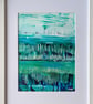 'Minty Reeds' Vividly Coloured Original A4 Framed Painting - Image 2
