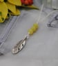 Jade & silver leaf long layering necklace - Image 2