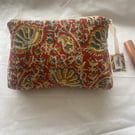 Handmade block print quilted makeup bag