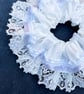 Vintage Lace Scrunchie - Silver Ribbon