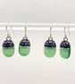 Light Green Spotty Fused Glass Drop Earrings - Image 6