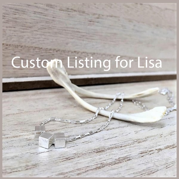 Custom Listing for Lisa - 3 M I N I C U B E S - 20"  . sterling silver necklace 