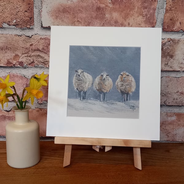 Sheep mounted art print
