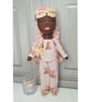 Zara - Bedtime Handmade Heirloom Doll, Embroidered Face, Nursery decor - Image 1