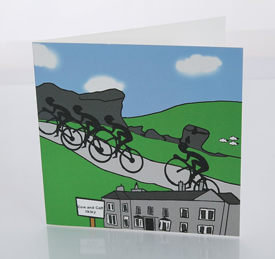 Ilkley cyclist greeting card