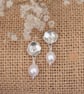 Handmade Floral Pearl Bridal Earrings, Delicate Silver Wedding Jewellery - Image 4