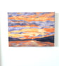 Sunrise over the water original painting.  