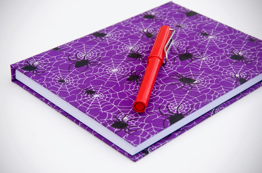 A5 hardback notebook with full cloth spider cover