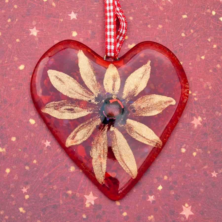 Fused Glass Heart Decoration
