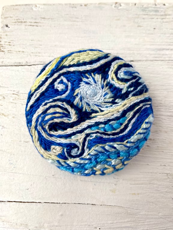  Brooch, Van Gogh Inspired Abstract Design 