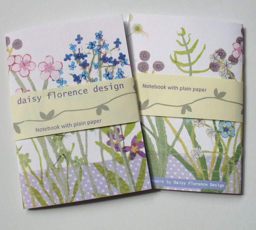Notebook - floral botanical design with plain paper