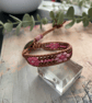 Boho bracelet Pretty pink beaded leather wrap adjustable boho bracelet - Image 8