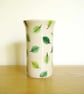 Small Vase - Green Beech Leaves, Pattern - Image 2