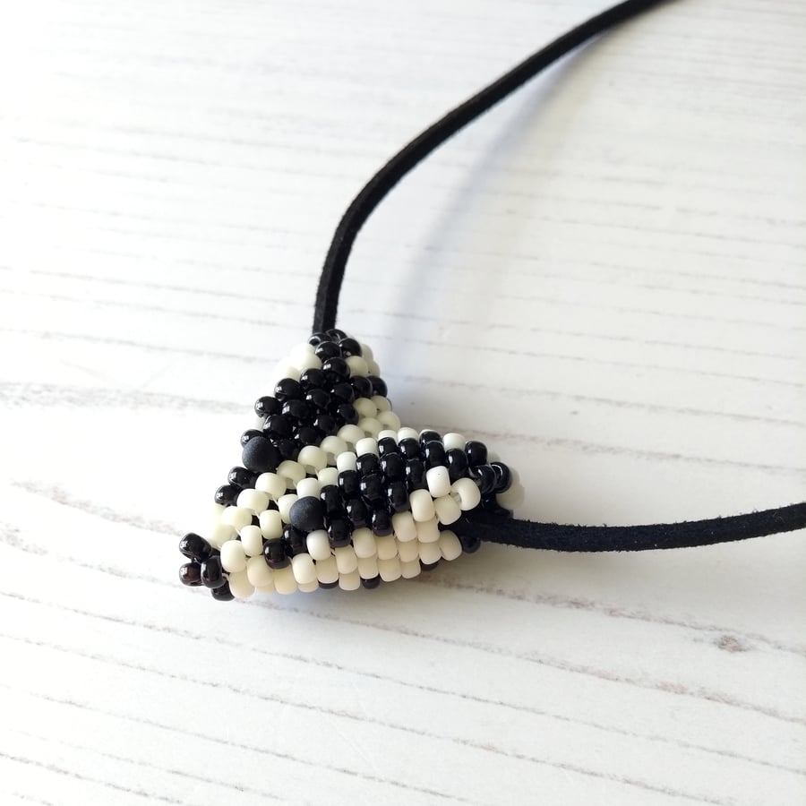 Hand Beaded Badger Necklace