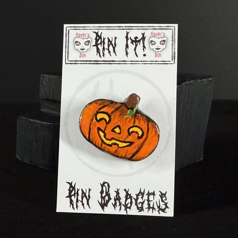 Pin It! Jack o'Lantern Cold Porcelain Pin Badge 