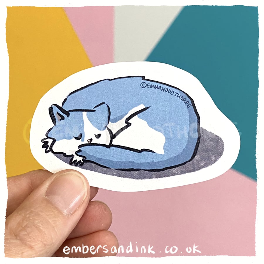 Sleeping Cat Paper Sticker