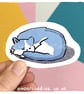 Sleeping Cat Paper Sticker - Image 1