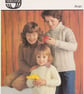 Vintage Knitting Pattern 4289: from Sirdar, 3 Aran Children’s Sweaters - Image 1
