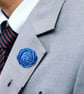 Blue Flower Lapel Pin, Wedding Buttonhole, flower brooch - Image 3