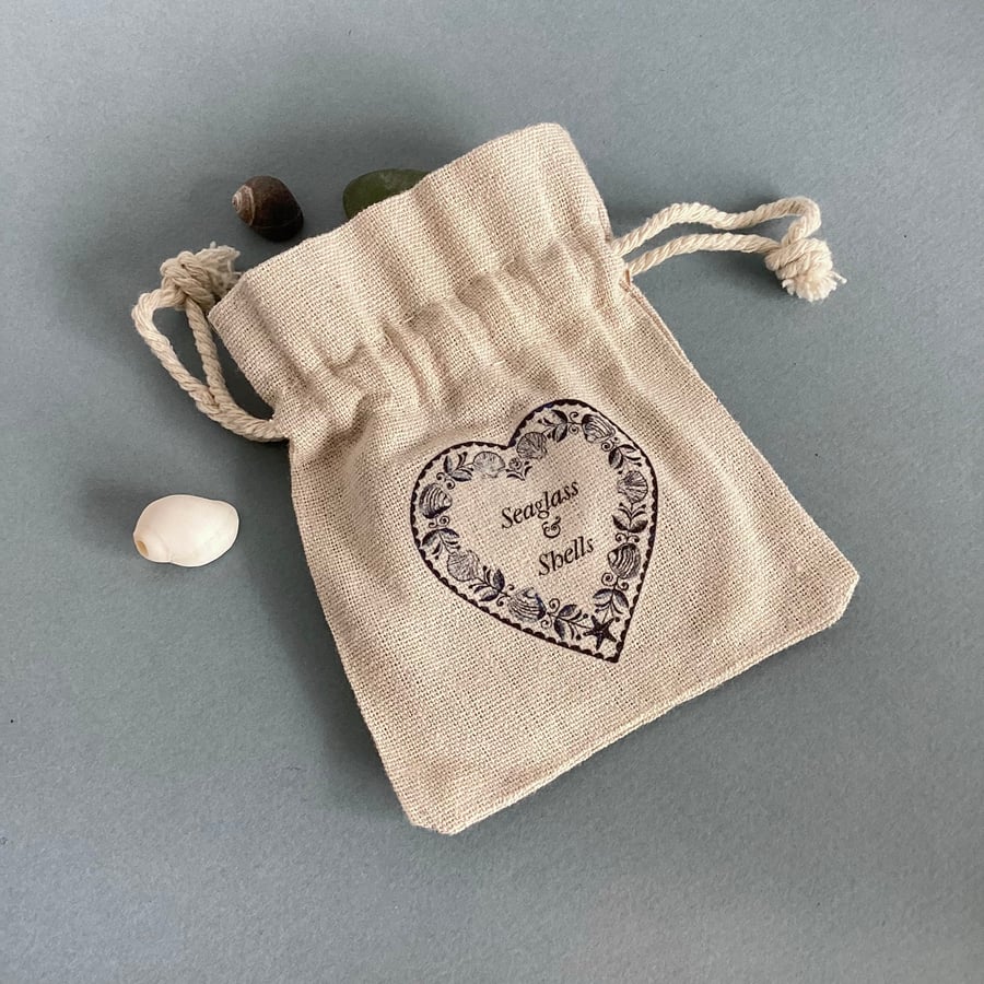 Summer seconds Small shells and sea glass gift bag
