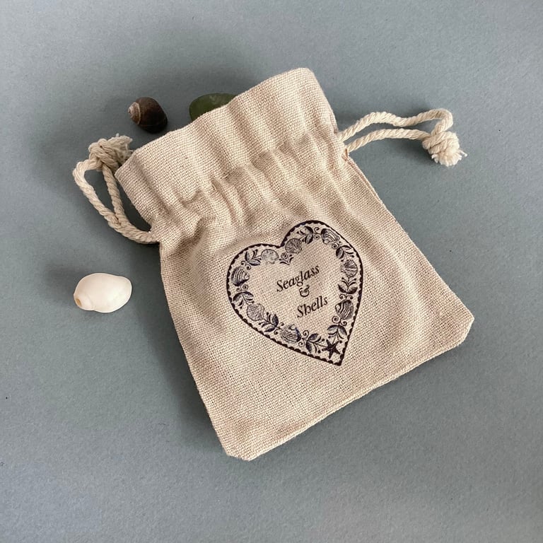 Summer seconds Small shells and sea glass gift bag