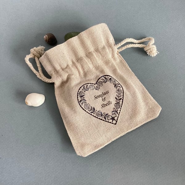 Summer seconds Small shells and sea glass gift bag