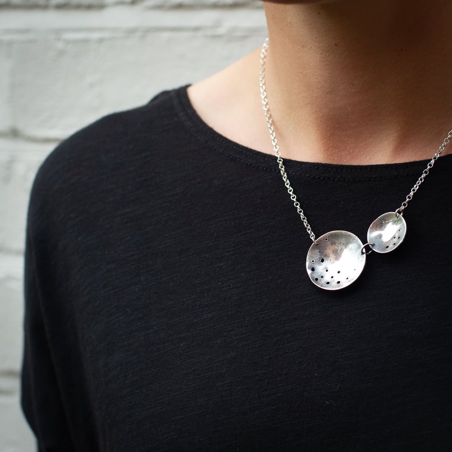 The Eve- Statement Textured Circles Necklace