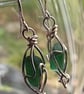 GREEN SEAGLASS EARRINGS 