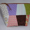 Tumbler Block Pieced Patchwork Project Holder. Lined Purse. Zipped Holdall.