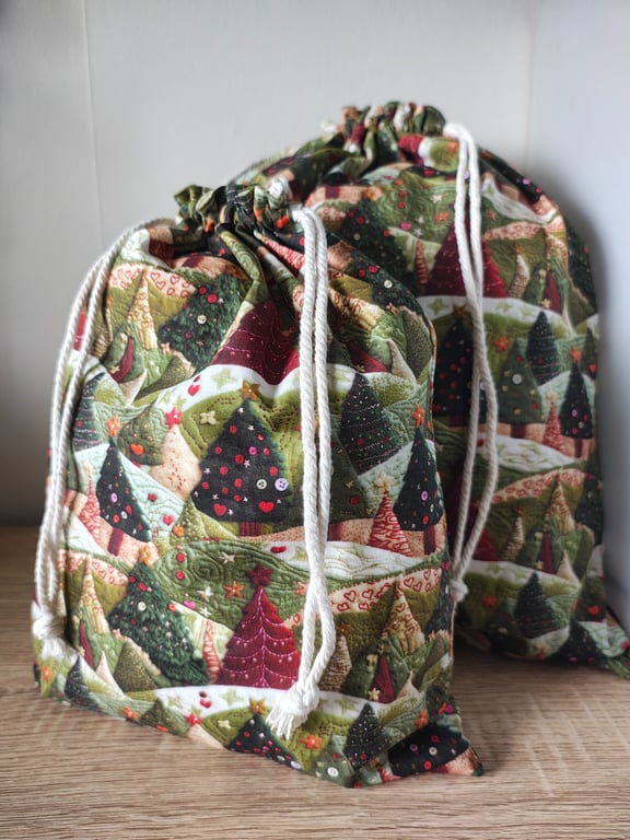 Christmas Trees Gift Bag Set 3D Fabric