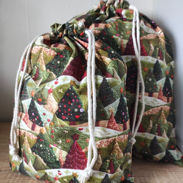 Christmas Trees Gift Bag Set 3D Fabric