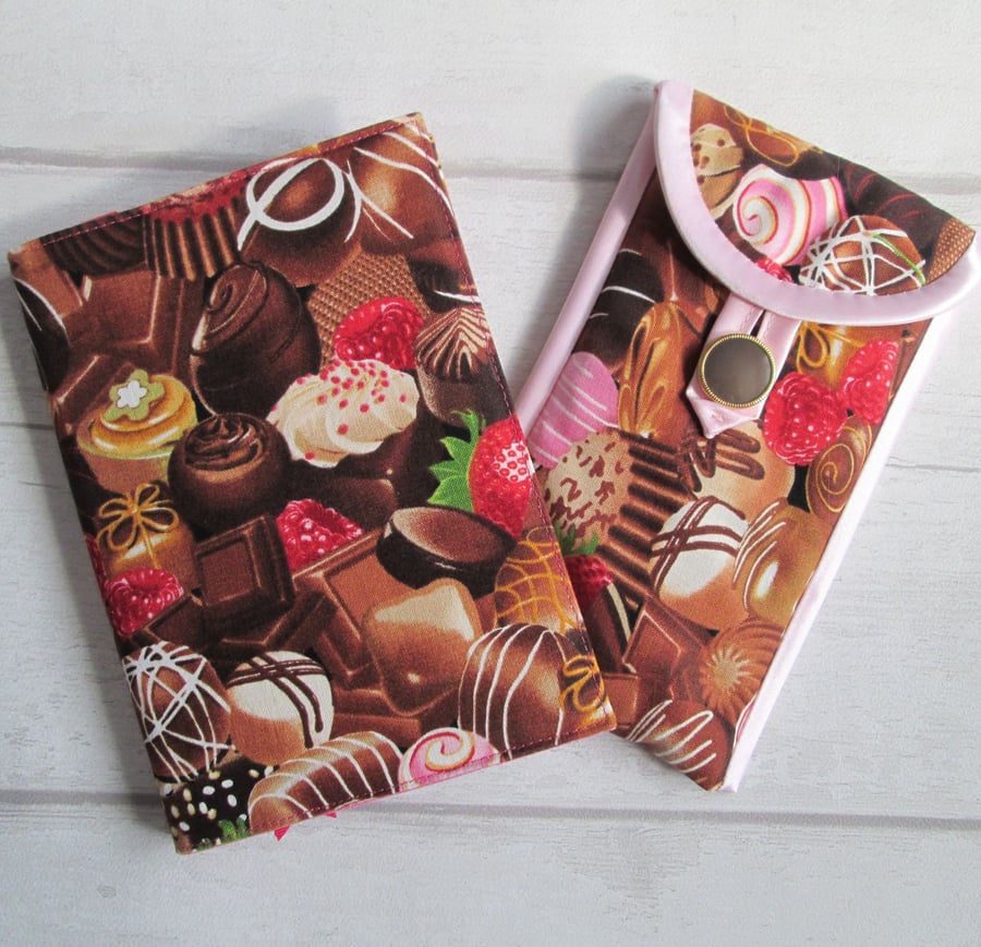 Gift Set - Chocolates A6 Notebook & Glasses or Phone Case