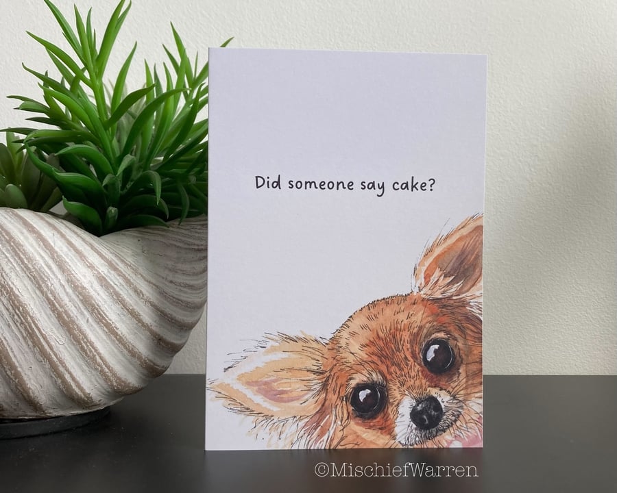 Chihuahua Card - Blank or personalised Chihuahua dog card for any occasion.