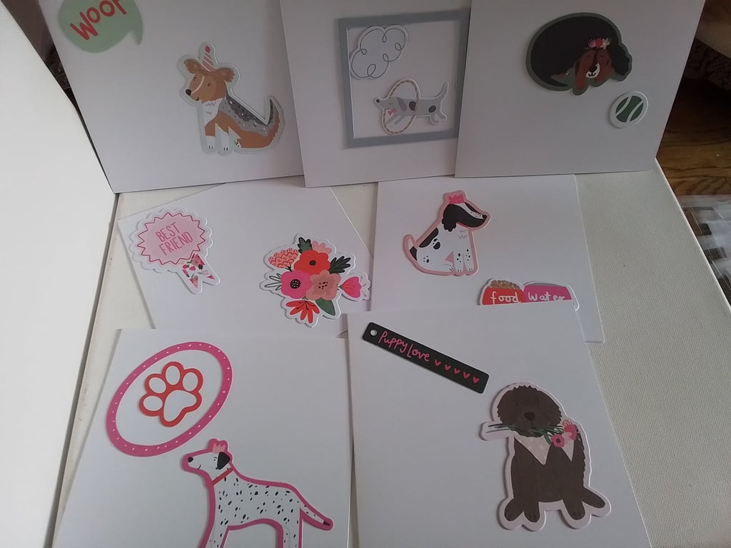 Set of 7 dog themed cards. Ref 527. Summer seconds