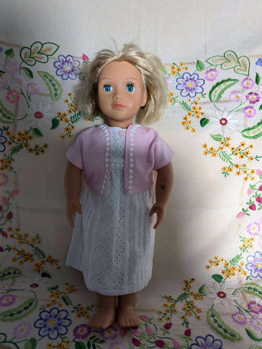 Christening White and Pink Dolls outfit, dress and jacket Our Generation Doll
