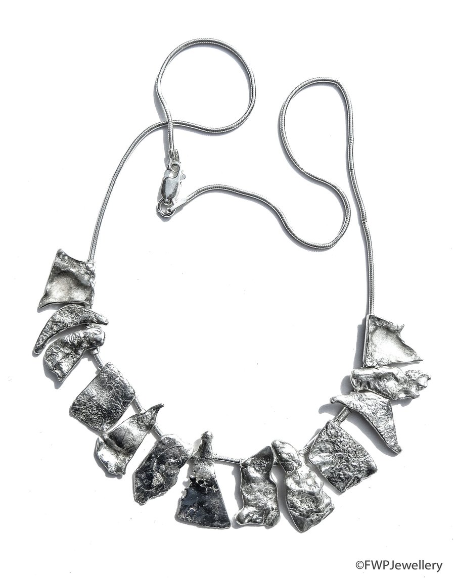 Burnt Silver Necklace on Snake Chain