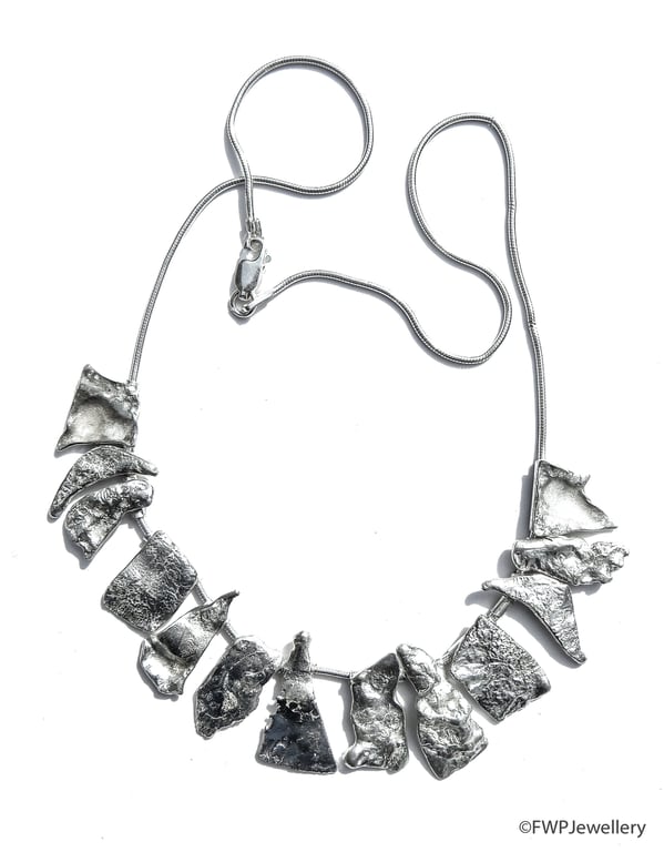 Burnt Silver Necklace on Snake Chain