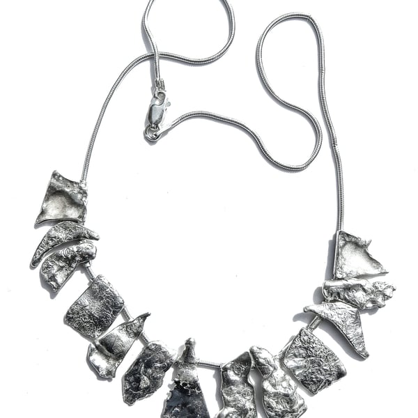 Burnt Silver Necklace on Snake Chain