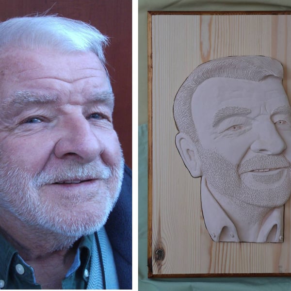 Commissioned stoneware portraits on demand