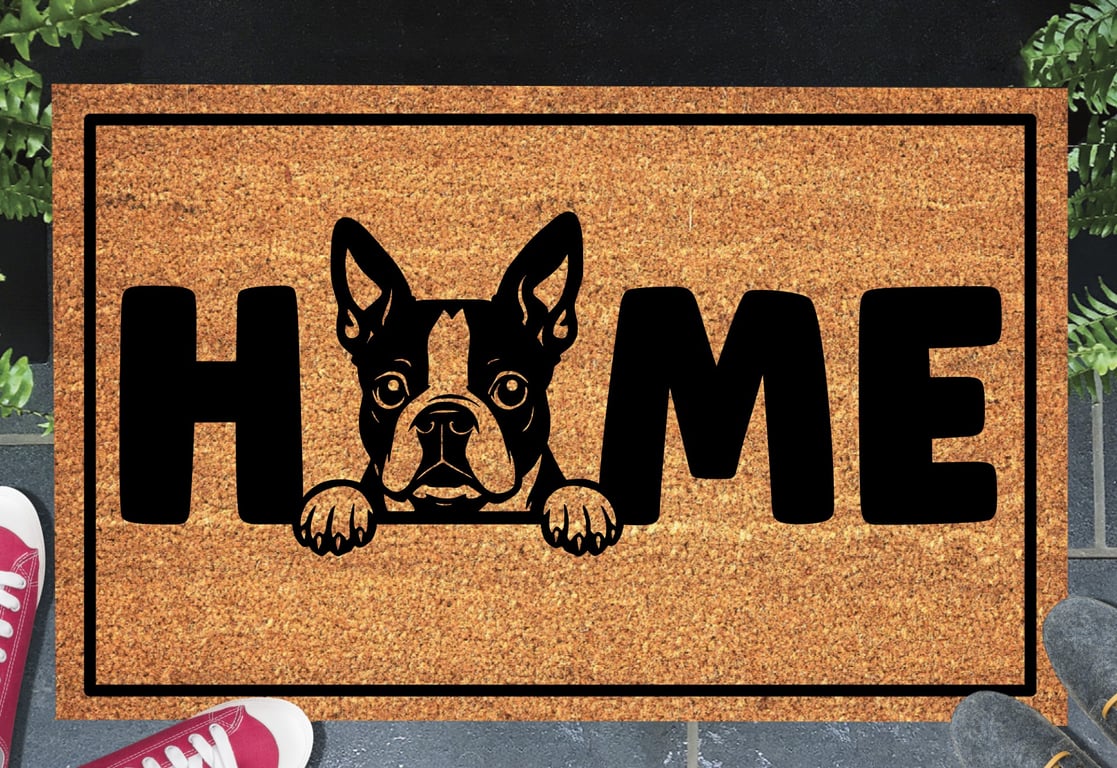 Boston Terrier Door Mat No.3 - Boston Terrier Dog Doormat - 3 Sizes
