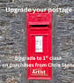 Postage Upgrade Chris Stone Artist 2nd to 1st class Tracked 48 to Tracked 24
