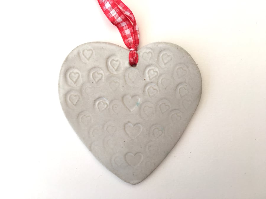 Bespoke Loveheart hanger, ceramic lovehearts, gift idea, home decor, pottery