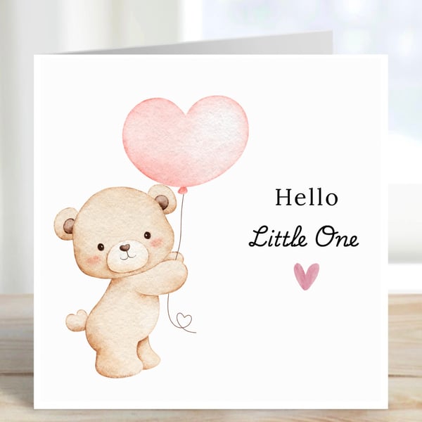 Hello Little One Baby Girl Card