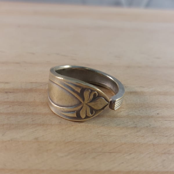 Upcycled Silver Plated Bow Spoon Handle Ring (SPR062508)