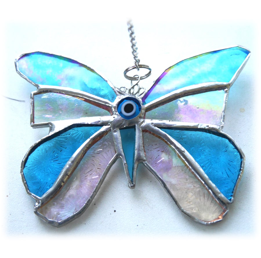 Birthstone Butterfly Suncatcher Stained Glass Turquoise December 062