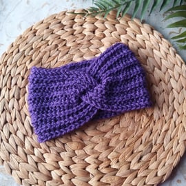 Sale Crochet Ear Warmers - Headband Twist Style Purple