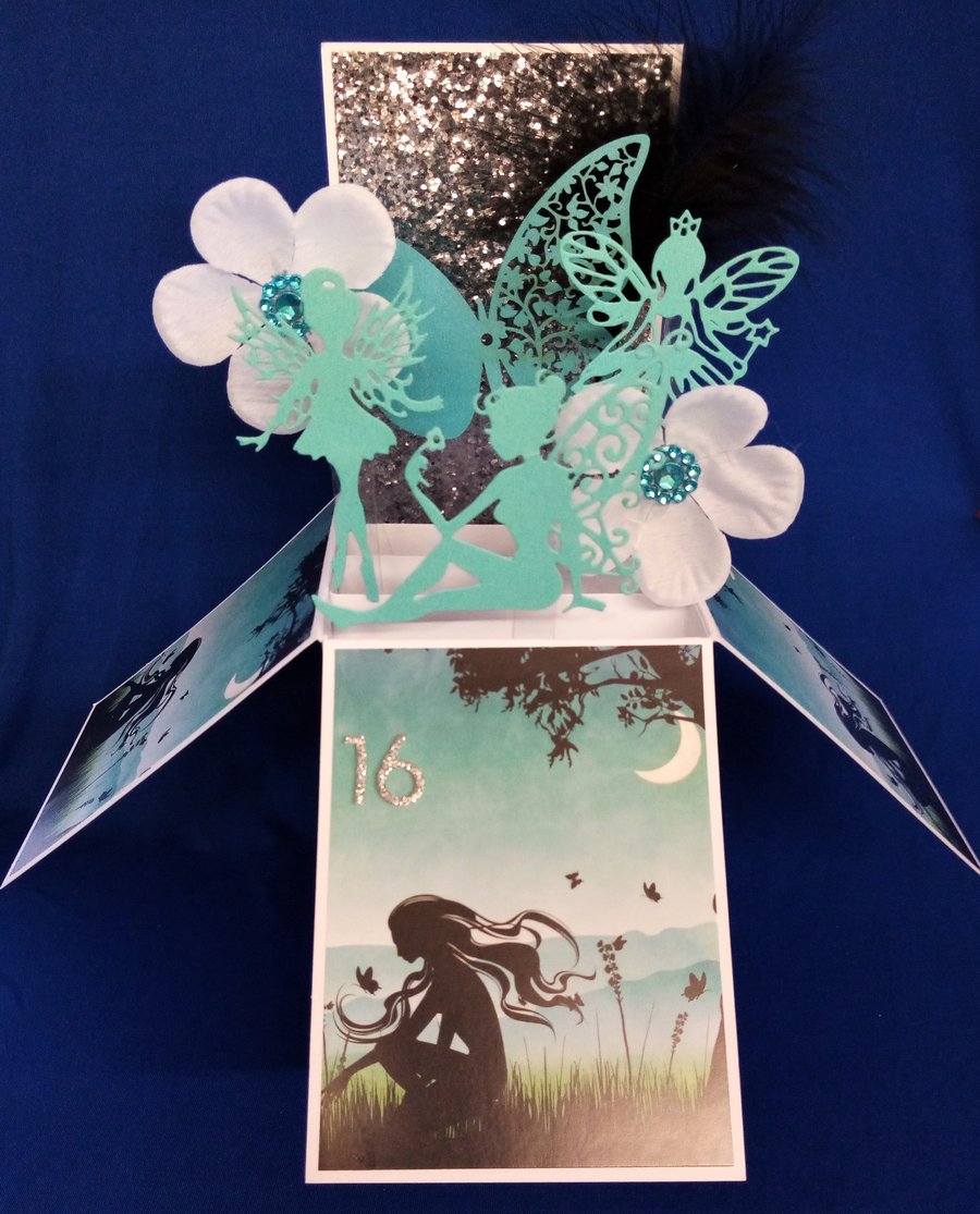 Girls 16th Birthday Card with Fairies