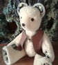 Acorn, collectable bear hand made from Alpaca wool fabric, Autumnal colours. - Image 1