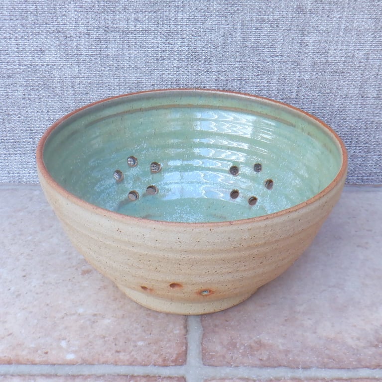 Berry bowl  or colander handthrown in stoneware pottery ceramic 